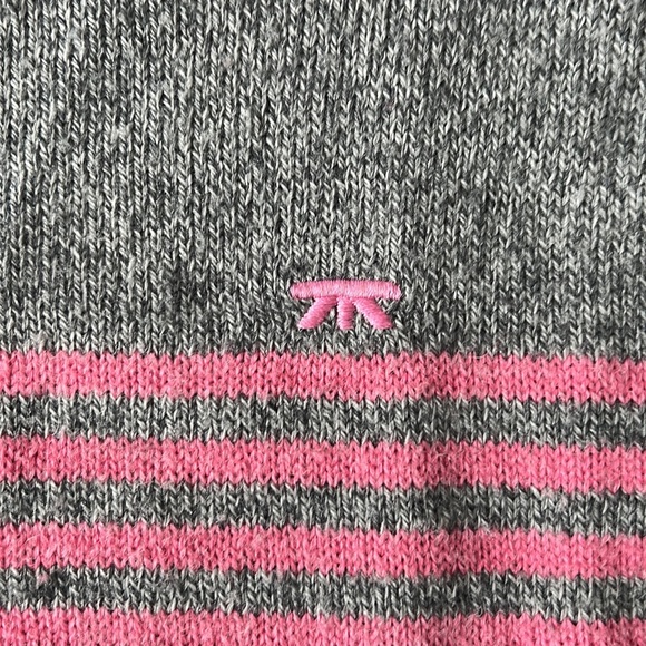 VINTAGE Brittania (Levi Strauss) wool sweater, gray with rainbow stripes, medium - Picture 2 of 6